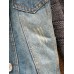 Denim Buttons Faux Fur Overcoat