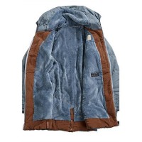 Zipper Stand Collar Pocket Plain Overcoat
