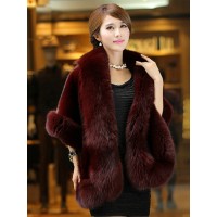 Faux Fur Patchwork Loose Women's Cape