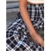 Plaid Patchwork Stripe Color Block Pants