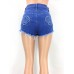 Fringe Button Pocket Women's Denim Shorts