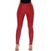 Plain PU Zipper Women's Casual Pants