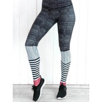Color Block Stripe Patchwork Women's Leggings