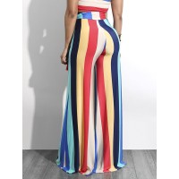 Floral Length Lace-Up Women's Pants