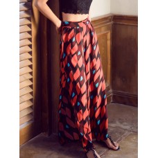 Chiffon Printed Wide Legs Women's Pants