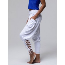 Cross Pocket Shirred Women's Casual Pants