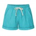 Loose Plain Elastic Third Pants