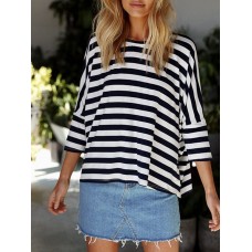 Bat Sleeve Stripe T-shirt