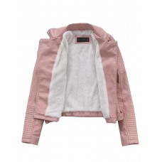 Plain Zipper Short Slim Fit Women's Jacket Plain Zipper Short Slim Fit Women's Jacket