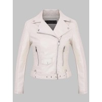Plain Zipper Short Slim Fit Women's Jacket