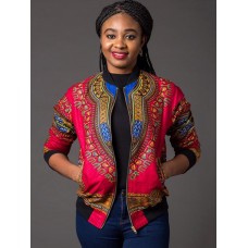 Loose Zipper Dashiki Women's Jacket Loose Zipper Dashiki Women's Jacket