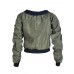 Chic Ruched Slash Neck Zipper Women's Jacket