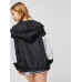 Black And White Zipper Long Sleeve Women's Jacket
