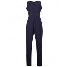 Sleeveless Deep V-Neck Lace Decorated Jumpsuits