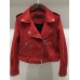 PU Front Zipper Lapel Jacket