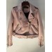 PU Front Zipper Lapel Jacket