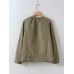 Army Green Zipper Round Neck Women's Jacket