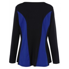 Color Contrast Loose Round Neck T-shirt