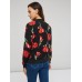 Floral Print Zip Stand Collar Women's Jacket