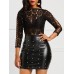 Lace Patchwork See-through Women's Romper