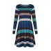 Curve Hem Women's Striped Long Sleeve T-shirt