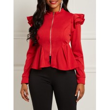 Flounced Sleeves Frill Hem Design Jacket Flounced Sleeves Frill Hem Design Jacket