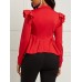 Flounced Sleeves Frill Hem Design Jacket
